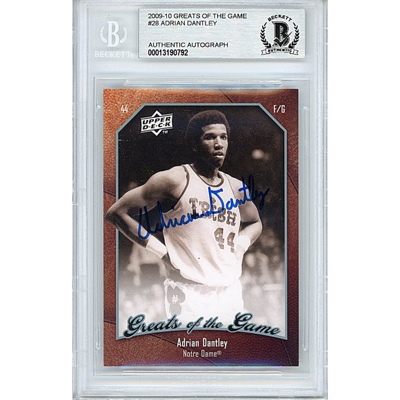 Adrian Dantley Notre Dame Signed Upperdeck Basketball Card Beckett BAS Autograph - Picture 1 of 4